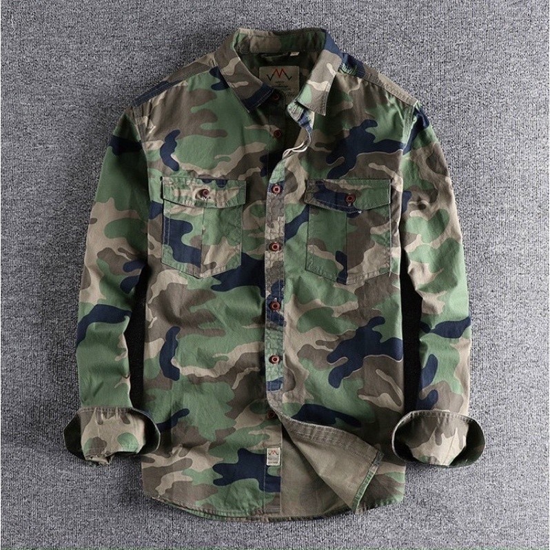 Áo sơ mi phong cách Retro_Male Cargo Shirt