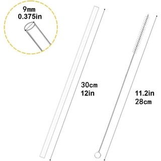 WEAVELYF 1 Bộ Ống Hút Nhựa, Có Bàn Chải Ống Hút Cốc Thẳng, Ống Hút Thay Thế Uống 9 Mm Có Thể Tái Sử Dụng