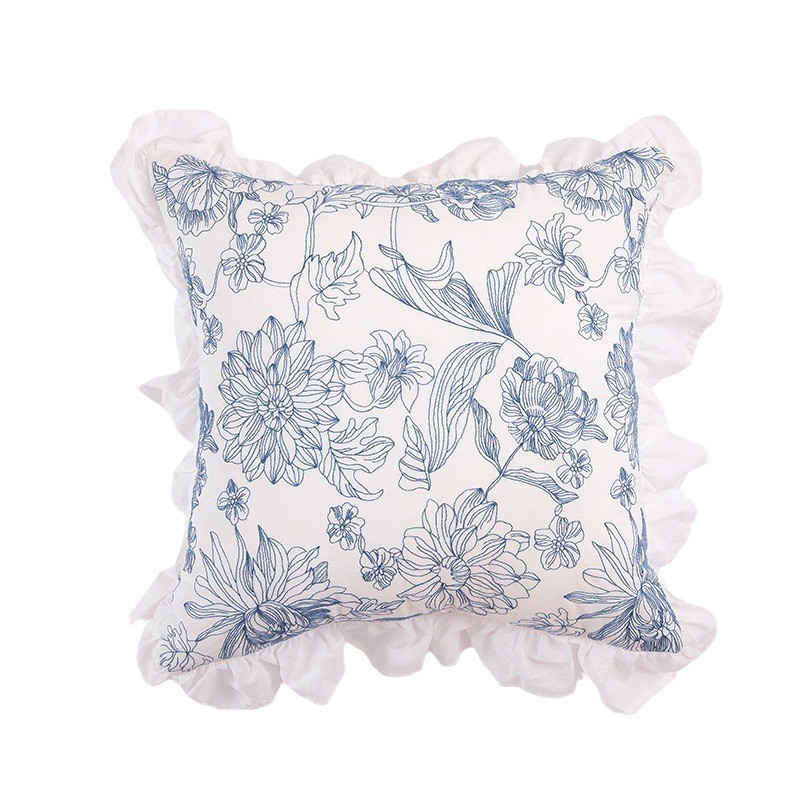 Pháp Lãng Mạn Mục Vụ Xù Nấm Ren Cotton Thêu Gối Đệm Sofa Đầu Giường Gối