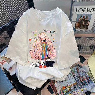 HIIXIIVI Áo Thun Unisex Nữ Tay Ngắn Plus Size M-5XL, Cổ Tròn, Dáng Rộng