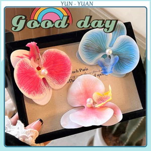 Halo nhuộm Gradient Phalaenopsis hoa mỏ vịt kẹp bên trang trí tóc phong cách hoa kẹp tóc
