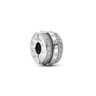 Còn hàng thiết kế Pavé Glisting Line Logo an toàn S925 Mạ bạc DIY Buckle CPVZ