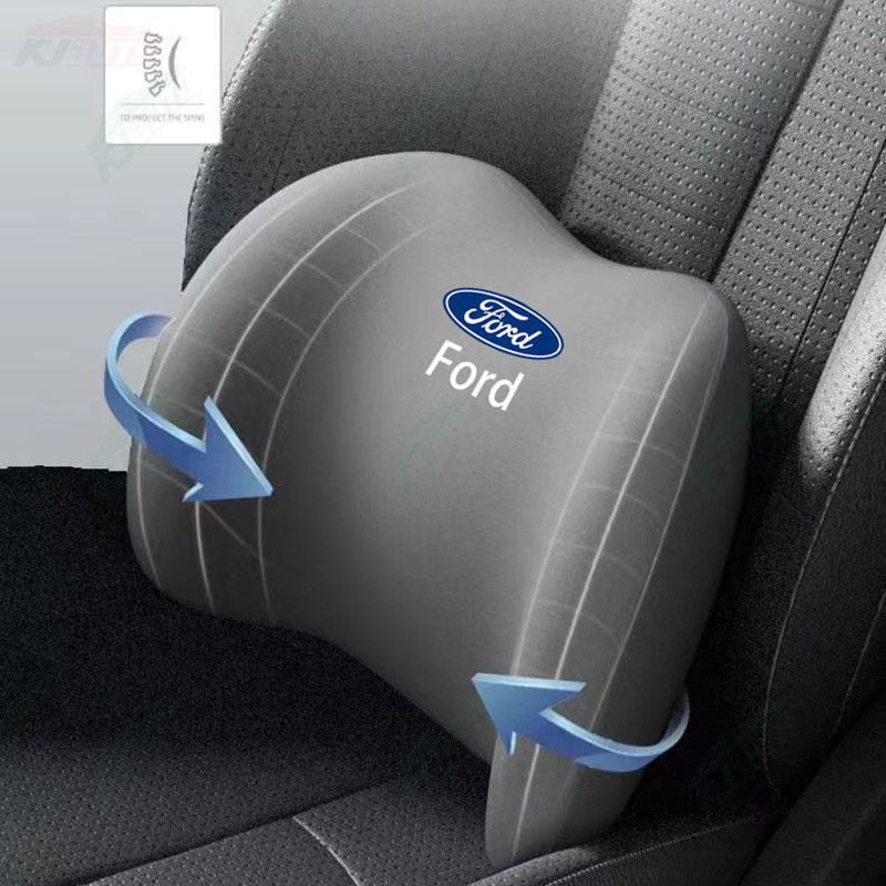 【 Gối tựa đầu & thắt lưng 】 Ford Giảm mệt mỏi - Bảo vệ cổ và vai - Lõi xốp nhớ - Đồng hành lái xe tối ưu cho Ranger Ecosport Focus 5d Kuga Fiesta T6 T7 T8 Territo