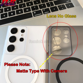 [JLK] 0.5mm Ultra-Thin Matte Clear Magnetic Phone Case for Samsung S24 Ultra S23 S22 Plus S23+ S24+ S22+ Transparent/Translucence Shockproof Hard Cover