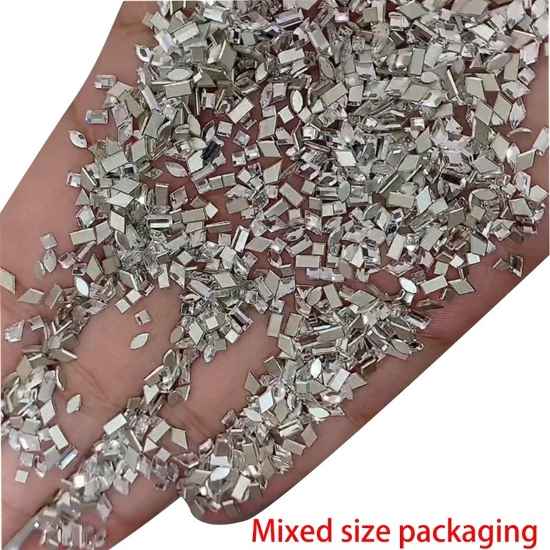 ⚝⚝Richh 50x Móng Tay Hình Không Đều Quyến Rũ Móng Tay Pha Lê Kim Cương Giả DIY Móng Tay Trang Trí