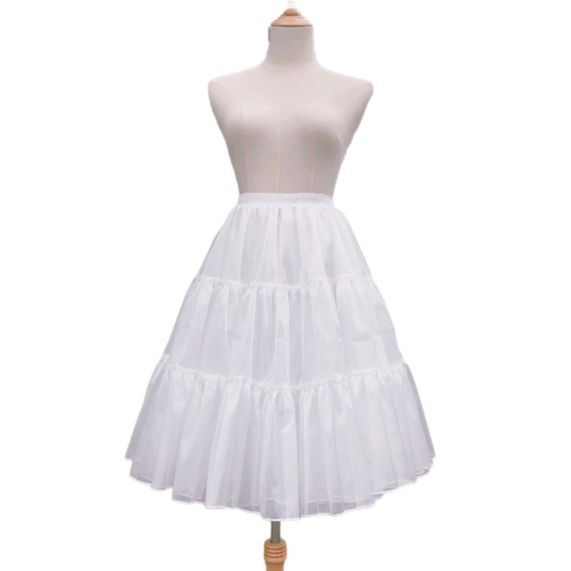 FL Hoopless Petticoat Váy Nữ Dưới Đầm Dài Đầu Gối Váy Crinoline