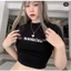 Áo croptop tay ngắn ôm body 29 cổ tròn in chữ Club cực chất A5387