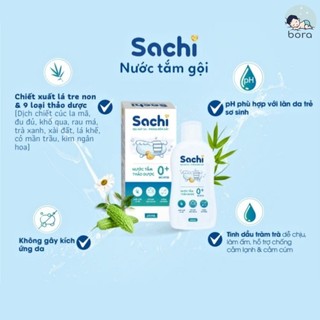 Nước tắm thảo dược SACHI dịu mát da, phòng rôm sảy, mẩn ngứa, hăm tã, bảo vệ làn da cho bé chai 250ml