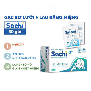 Hộp 30 Gạc Rơ Lưỡi SACHI / DR.PAPIE - Vệ Sinh Răng Miệng Cho Bé - SHC