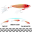 Kim Loại Jig Mồi Câu Cá 3 Màu Dạ Quang Thìa Mắt 3D Jigging Đúc Mồi 7g / 10g / 15g / 20g / 30g Mồi Kim Loại Chìm