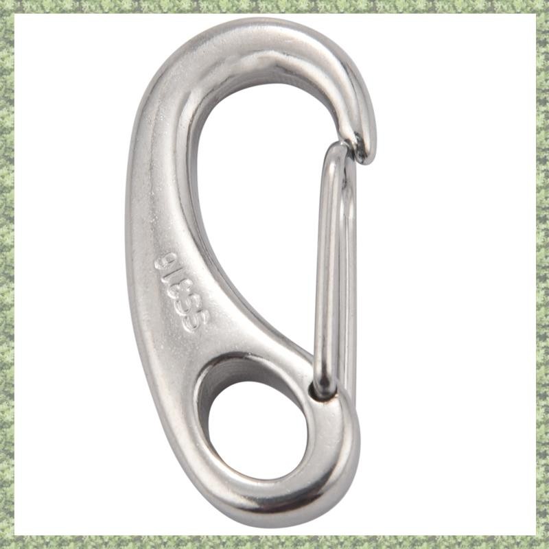 (C Z G L) 2 Chiếc Thuyền Biển Thép Không Gỉ Hình Trứng Lò Xo Kẹp Móc Kẹp Nhanh Carabiner Khóa Ngoài Trời