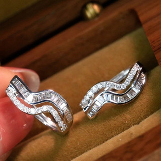 S925 Bạc Sóng Zircon Bông Tai Trang Sức Thời Trang Đơn Giản Quà Tặng Nữ