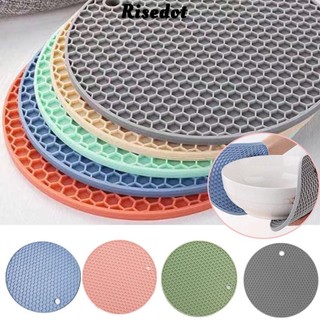 Thảm Trivet Silicon RISEDOT, Tấm Chống Trơn Trượt Giá Đỡ Nồi Silicon Hình Tròn, Phụ Kiện Nhà Bếp Chịu Nhiệt Miếng Lót Nóng Silicon Bền Cho Nồi Và Chảo