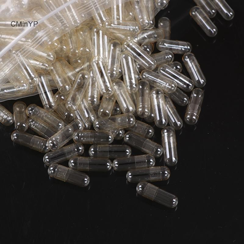 Cminyp 1#0#00# 100pc Viên nang Gelatin cứng rỗng Viên nang thuốc rỗng trong suốt Glory