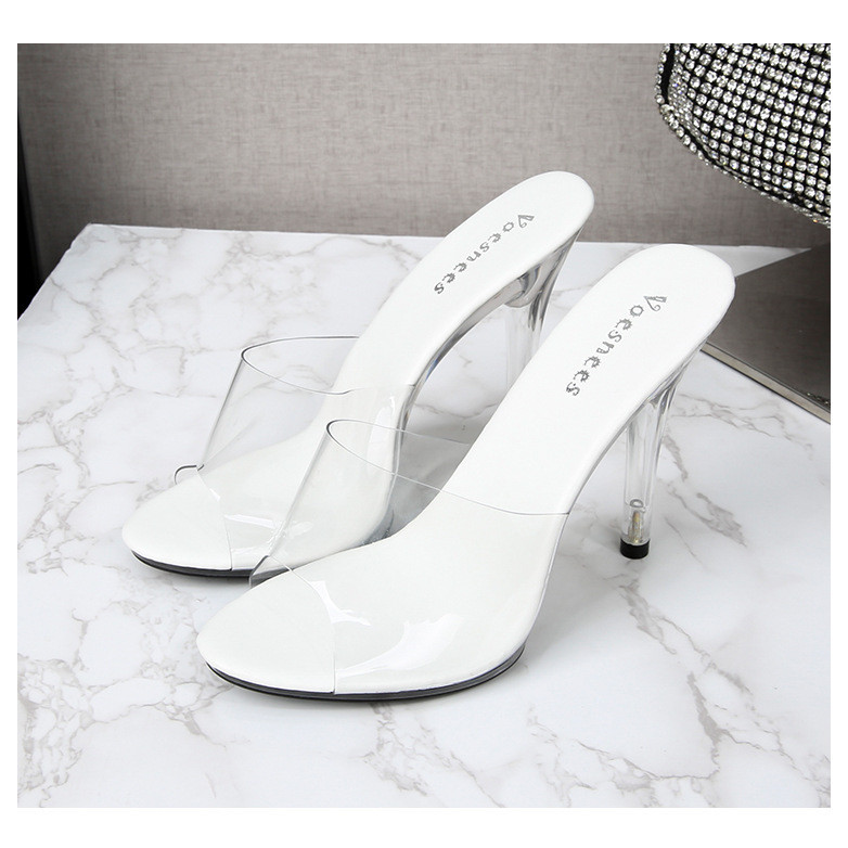 Giày Cao Gót Đế Phẳng Trong Suốt Quyến Rũ Thời Trang Cho Nữ 2024 Model 11cm34-43