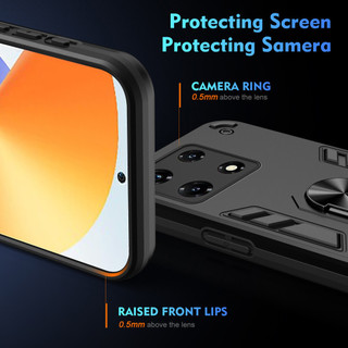 Dành cho infinix Note 30 Pro / 30 Vip 4G / 5G Ốp điện thoại có chân đế Vòng Metel Giá đỡ từ tính Mặt sau cứng Cạnh TPU mềm Chống sốc Chống rơi Vỏ mỏng mỏng