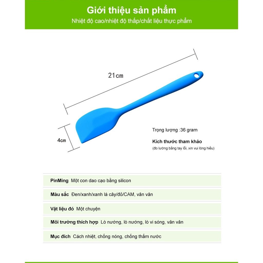 Giá sỉ - Phới trộn bột vét bột silicon, Phới dẹt trộn bột, đánh trứng silicon chịu nhiệt 24cm FETA
