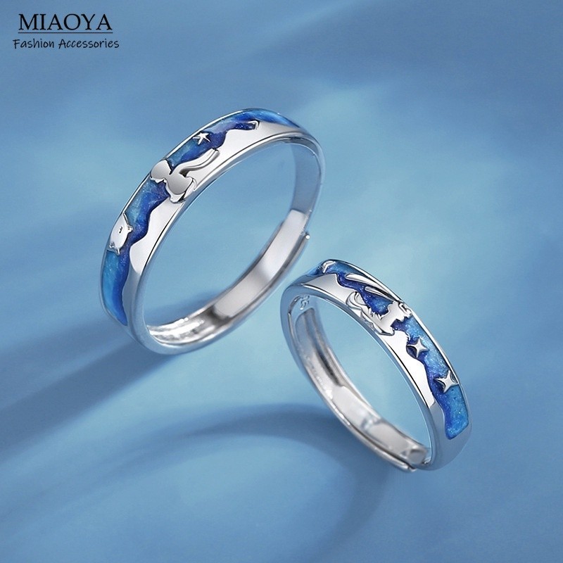 MIAOYA Nhẫn Cặp Đôi Hoàng Tử Nhỏ Và Cáo Cặp Đôi Mở Nhẫn Hoạt Hình Thời Trang Nhẫn Phụ Kiện Tinh Tế Quà Tặng Ngày Lễ Tình Nhân