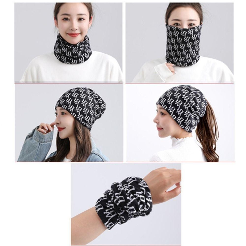 SLICELLIFE Khăn choàng Cotton mềm mại, Khăn quàng cổ nữ in hình thời trang thu đông, Cổ áo giả đa năng Mặt ấm áp