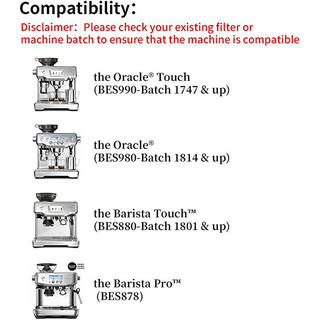 Bộ lọc nước thay thế Tương thích với Breville Sage Claro Swiss cho Barista &amp; Máy pha cà phê Espresso Bambino. Gói 2