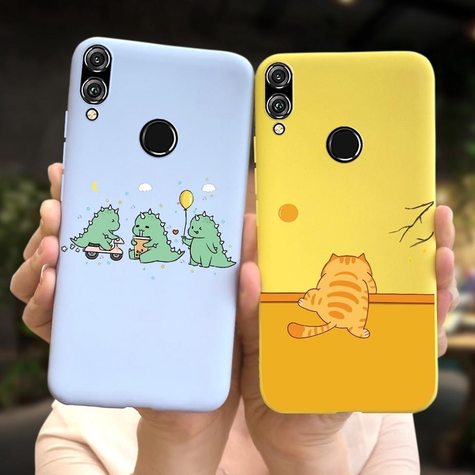 Honor 8X Vỏ JSN-L22 Kẹo Chống Sốc Silicon Ốp Lưng Điện Thoại Honor 8X Hoa Thời Trang Dễ Thương Mèo Phi Hành Gia Sơn