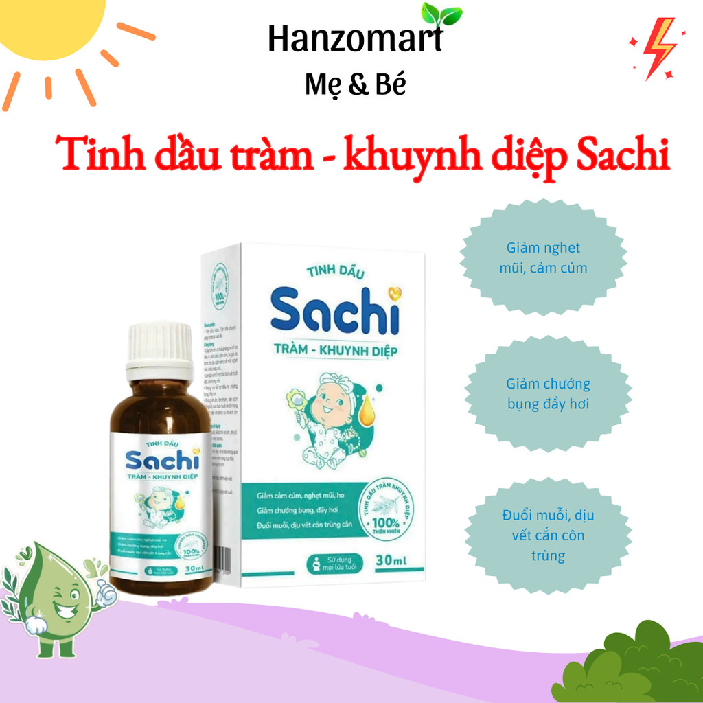 Tinh Dầu Tràm Khuynh Diệp Sachi Giúp Làm Ấm Cơ Thể, Đuổi Muỗi, Làm Dịu Các Vết Côn Trùng Cắn 30ml