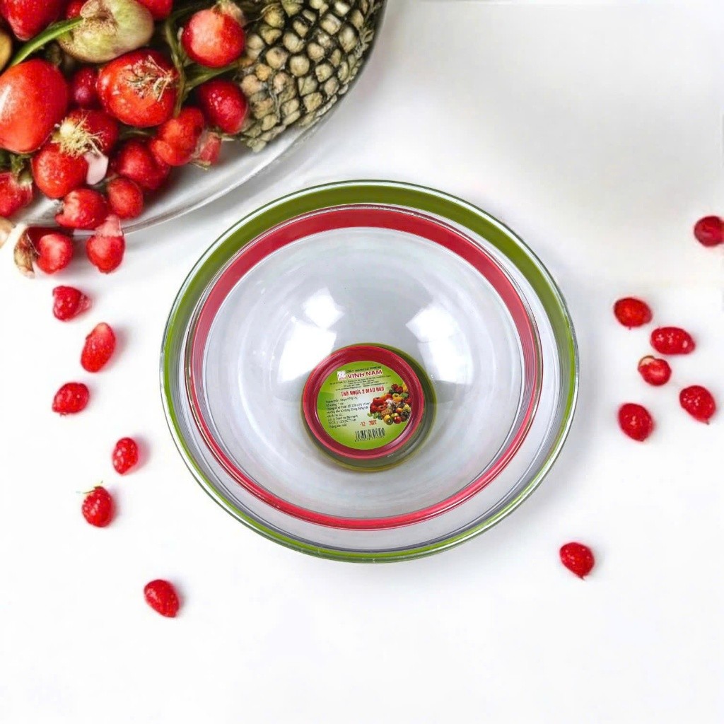 Thố Nhựa 2 Màu Vinh Nam Plastic Thiết Kế Trong Suốt Sang Trọng Đựng Thực Phẩm An Toàn Mã 139 - 140