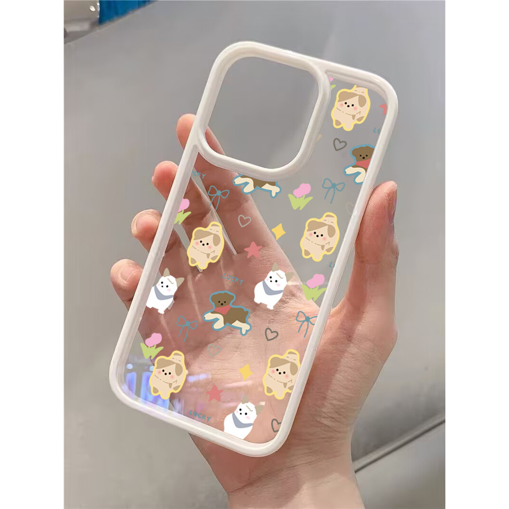 Vỏ Tương Thích Cho Samsung S24 S23 FE S25 S24 Ultra S23 S22 S21 Plus S20 S21 FE Funny Puppy Vỏ Silicon Cứng Chống Sốc