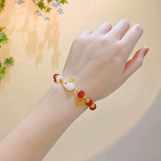 Thời Trang Năm Mới Thỏ May Mắn Đính Hạt Vòng Tay Nữ Vòng Tay Thanh Lịch Quà Tặng