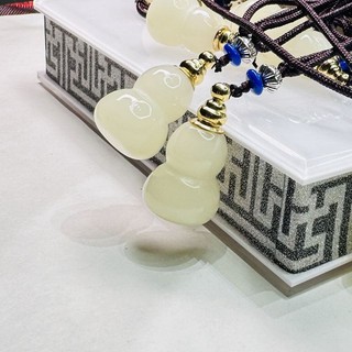 Mặt dây chuyền chai rỗng ngọc bích màu trắng dát unisex phù hợp với phụ kiện mặt dây chuyền