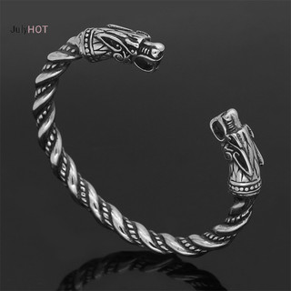 Vòng Đeo Tay Khắc Hình Rồng Bằng Thép Không Gỉ Phong Cách Viking Thời Trang Dành Cho Nam