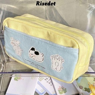 Risedot Đựng Bút Chì / Mỹ Phẩm Sức Chứa Lớn Có Khóa Kéo In Họa Tiết Chú Cún Đa Năng Chất Lượng Cao Cho Học Sinh