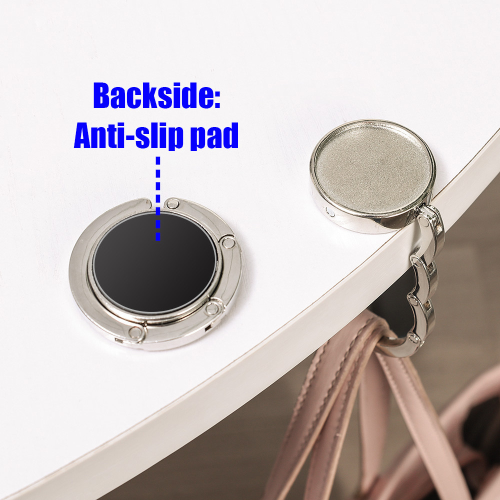 Hộp đựng túi xách nữ thời trang cổ điển - Móc treo túi gấp hoa trắng đen - Giá treo ví di động bền bỉ - Móc treo bàn đựng chìa khóa du lịch