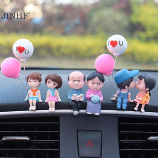 Jinhf Phụ Kiện Xe Hơi Hoạt Hình Dễ Thương Cặp Đôi Di Chuyển Được Búp Bê Bóng Đồ Trang Trí Xe Dễ Thương Hôn Cặp Đôi Búp Bê Trang Trí Ô Tô Bóng Đồ Trang Trí HOT