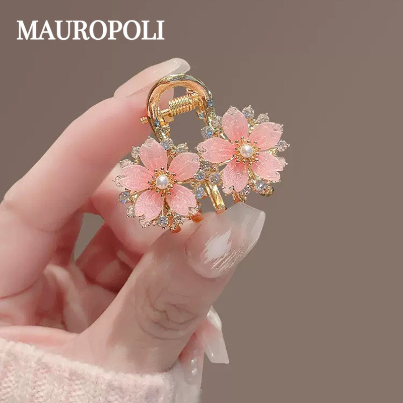 Mauropoli Kẹp tóc hoa anh đào phong cách Nhật Bản, kích thước nhỏ, phụ kiện tóc nữ cao cấp