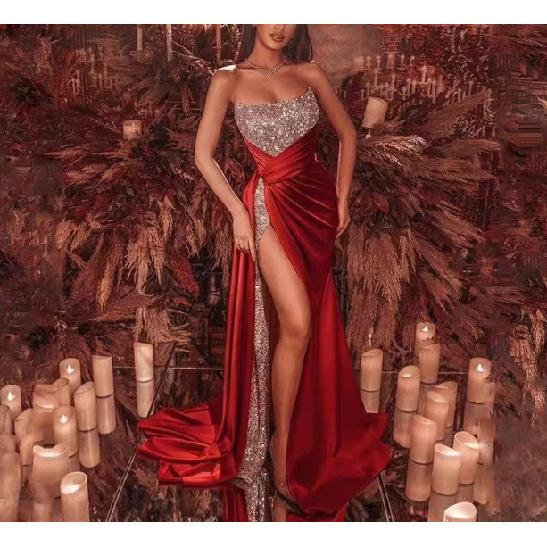 A.T.A Đầm quây váy dài cực lớn đính sequin