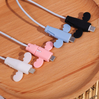 4 Miếng Dán Bảo Vệ Cáp Silicon, Vỏ Sắp Xếp Sạc Điện Thoại Cánh Thiên Thần, Cuộn Dây USB Chống Vỡ Cho Điện Thoại Đa Năng