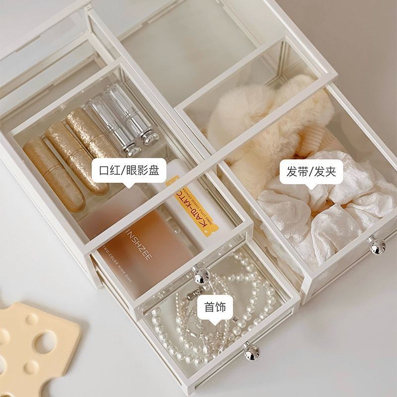 Phụ Kiện Tóc Barrettes Hộp Bảo Quản Kính Trang Sức Hộp Bảo Quản Tinh Tế Hộp Trang Sức Bông Tai Bông Tai Vòng Cổ Hộp Mỹ Phẩm Hộp Bảo Quản Kính Chống Bụi