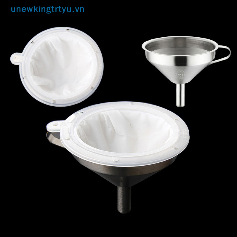 Unewtyu 100 / 120 / 200 / 300 / 400 / 450 Lưới Lọc Nylon Phễu Inox Cho Sữa Trái Cây Y Học Truyền Thống Trung Quốc Dầu Rượu Trắng VN