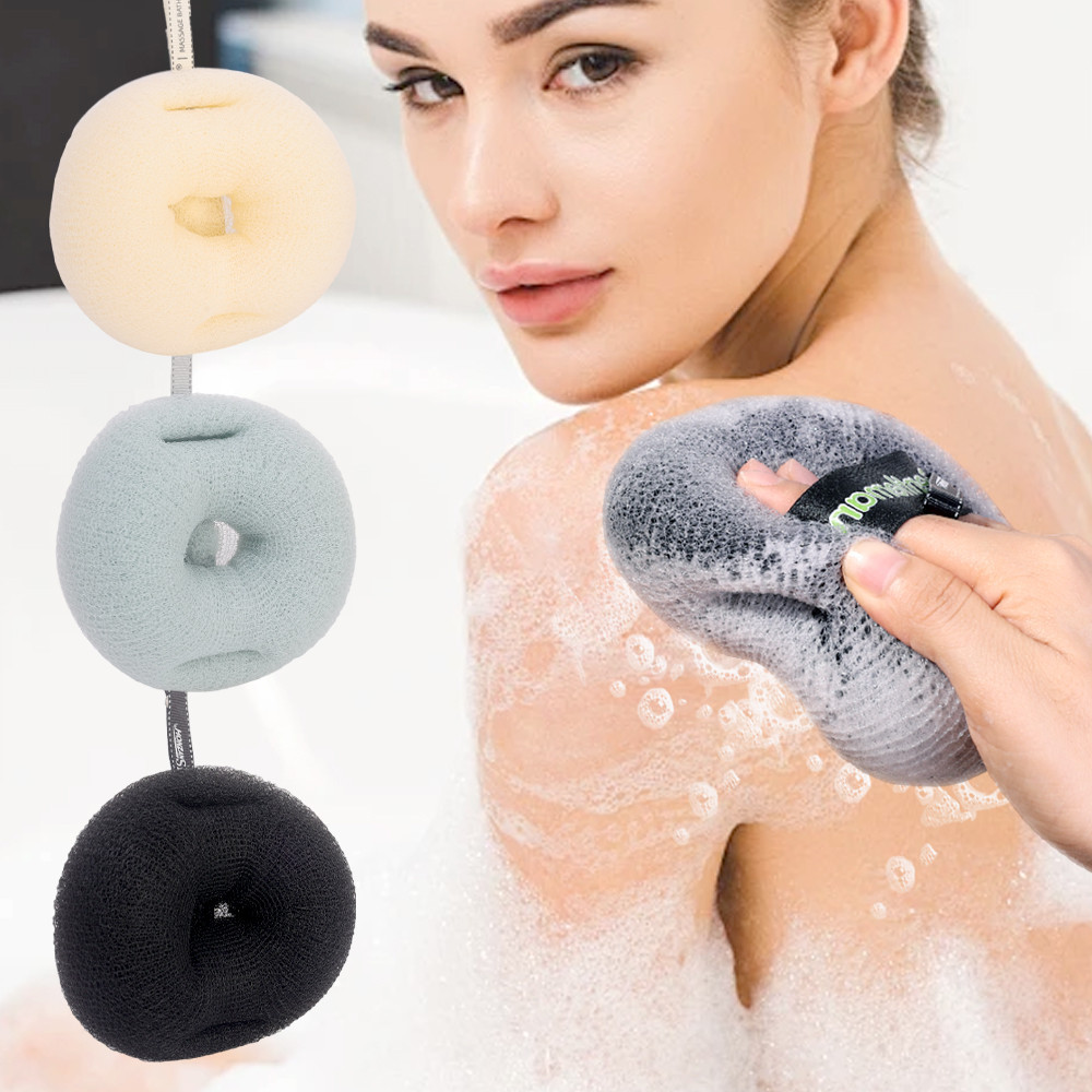 Bóng xốp tắm 3D - Puff tắm làm sạch da - Máy chà sàn tẩy tế bào chết toàn thân - Bàn chải Massage Loofah - Hoa tắm tạo bọt lưới mềm - Đồ dùng tắm