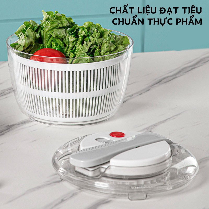 Máy giặt rau gia dụng,Rổ quay rau sống ráo nước nhanh,dụng cụ vắt nước rau an toàn,tiện dụng dung tích 3 lít