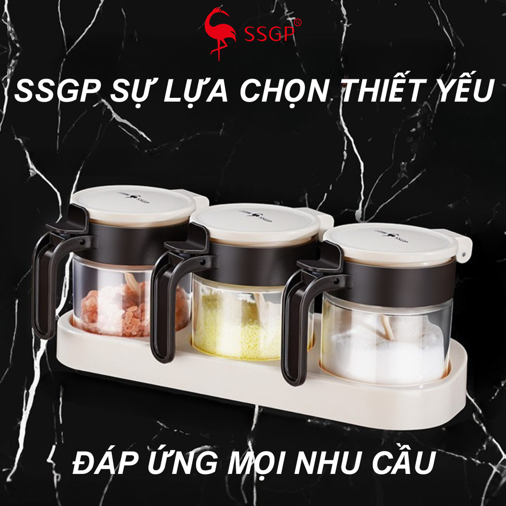 Hủ đựng gia vị thủy tinh cao cấp 400ml của SSGP  , lọ hũ gia vị, hạt nêm, muối tiêu