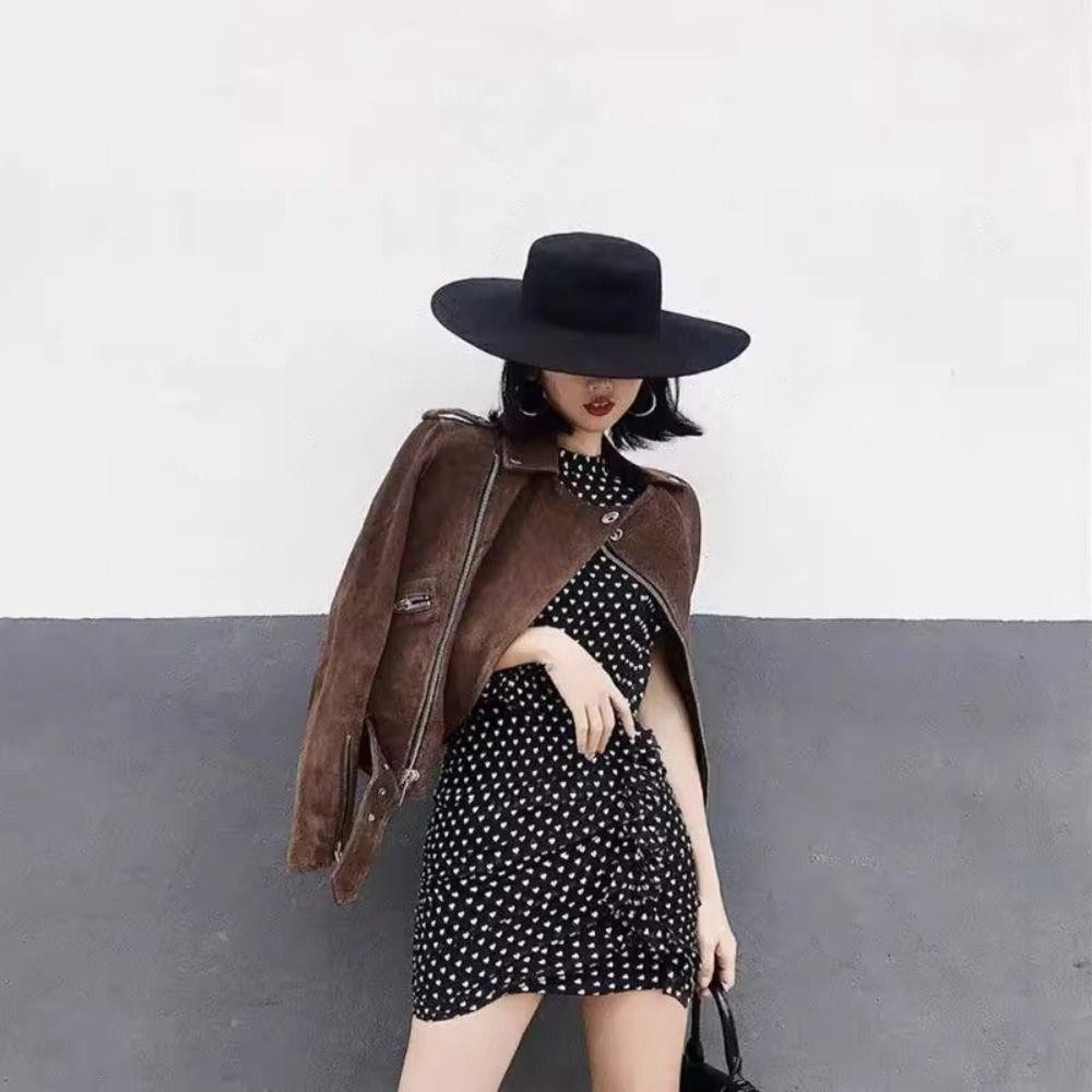 AWNGD Nữ Flatcap, Mũ nỉ cổ điển phong cách Hepburn, Nhà thờ mũ Panama rộng vành màu trơn kiểu Pháp