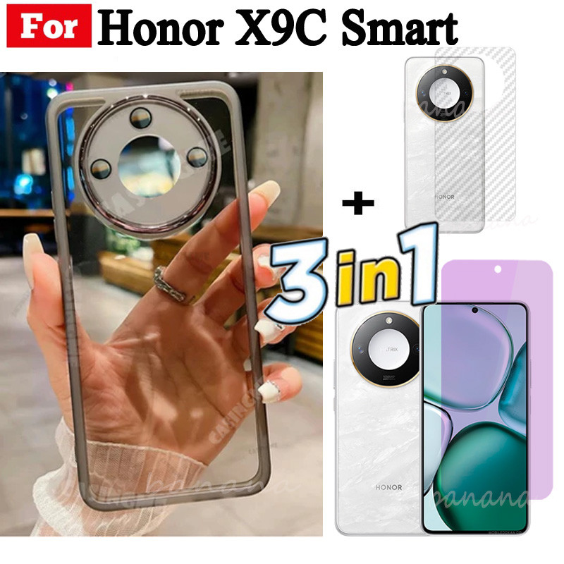 Ốp điện thoại thông minh Honor X9C Smart Honor 200 mạ Vỏ mềm trong suốt có bảo vệ Camera và kính cường lực và mặt sau 3 trong 1