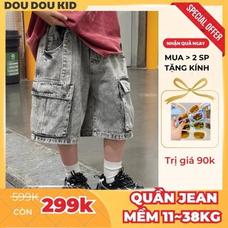 [DOUDOU KID] JD03 Quần Đùi Jean Cho Bé Từ 12-38kg,Mềm Mại (ko bao gồm thắt lưng)