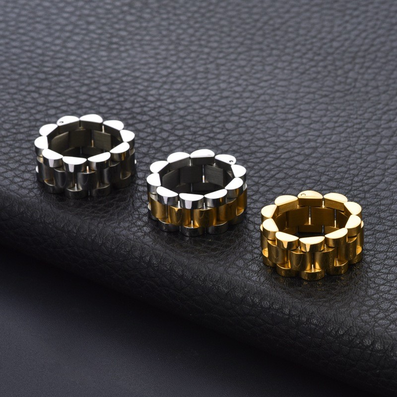 Nhẫn nam bằng thép không gỉ, nhẫn vòng tay 10MM, nhẫn titan không phai màu, nhẫn unisex