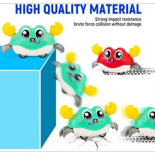 JKDESIGN Đồ chơi cua bò, Cua chạy bộ hai lực ABS, Đồ chơi tập luyện thời gian đầy đặn hoạt hình bền bỉ Hoạt động học tập sớm