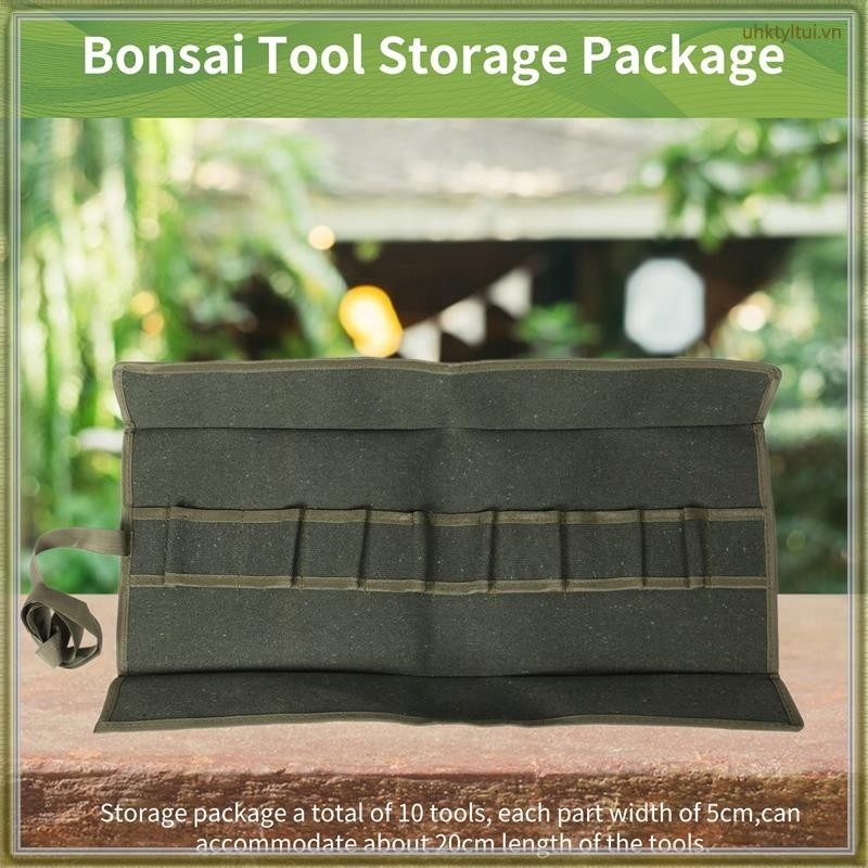 [D G Y J] Túi Cuộn Đựng Dụng Cụ Sửa Chữa Bonsai Nhật Bản 600 X 430Mm Bằng Vải Canvas