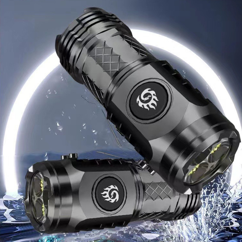 5 chế độ Đèn pin Super Bight SOS Light - Đèn pin công suất cao kích thước nhỏ di động - Đèn pin kẹp ba lô cắm trại đi bộ đường dài - Đèn khẩn cấp trọng lượng nhẹ ngoài trời