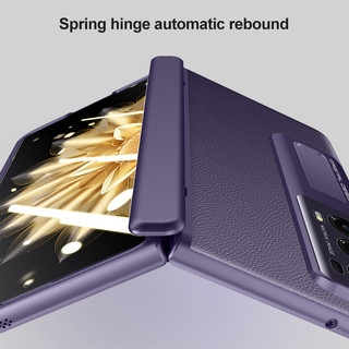 Ốp Điện Thoại Da Cho Honor Magic V2 Da Thân Thiện Với Da Bản Lề PC Chống Sốc Bìa Cứng Có Phim Cường Lực